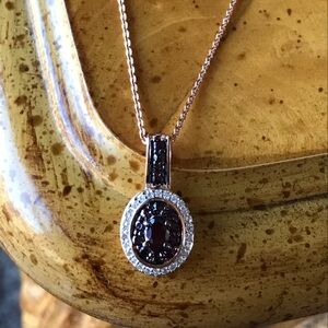Anthill Garnet Sterling Silver 18k Rose Gold Vermeil Necklace